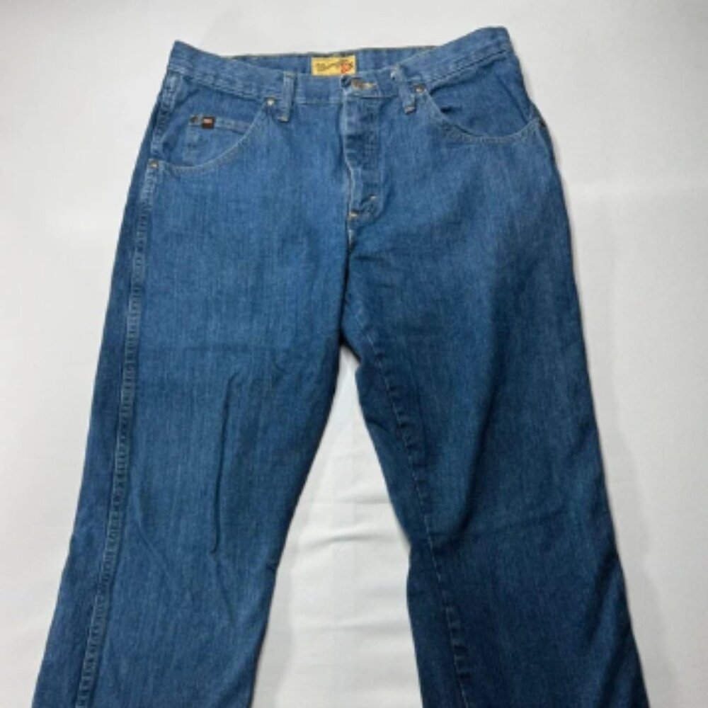 Wrangler 20X Men's Relaxed Fit Straight Leg Blue Denim Jeans - Size 34x29